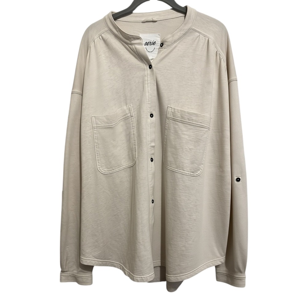 Aerie Button Down Shirt Shacket Women's Size XL Soft Cream Oversized Minimalist